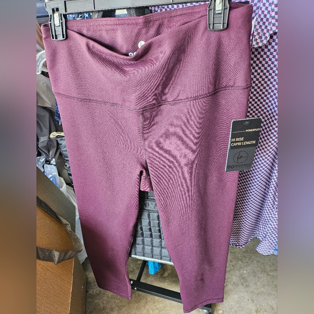90 degrees by Reflex.  Hi Rise, Leggings. Color Plum/Fig Sugar.